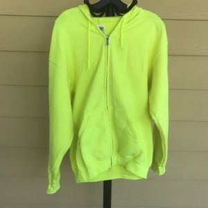 Golden Neon yellow zip up two pocket jacket